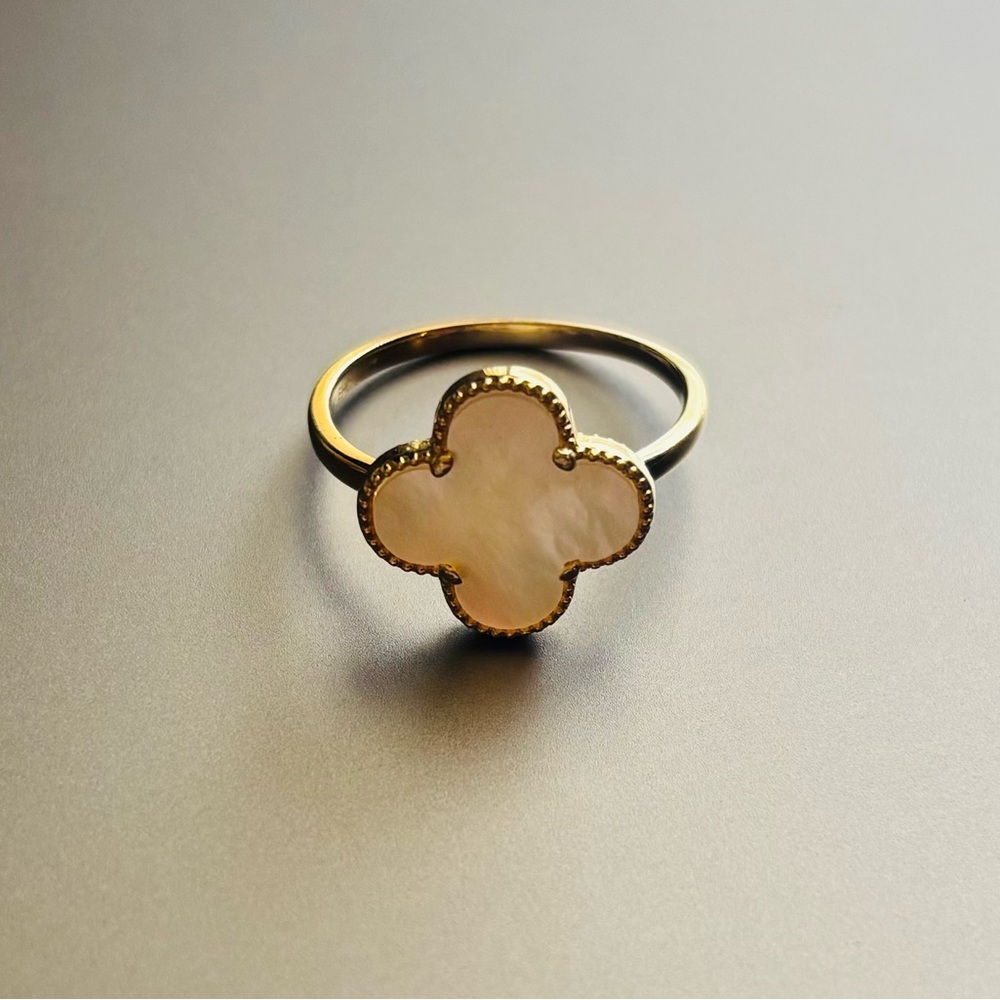 Ring solid 14KT yellow gold mother of pearl | Size 7